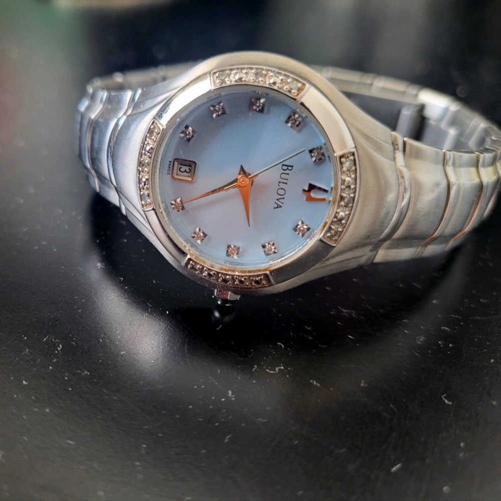 Womens Bulova watch with diamond accents